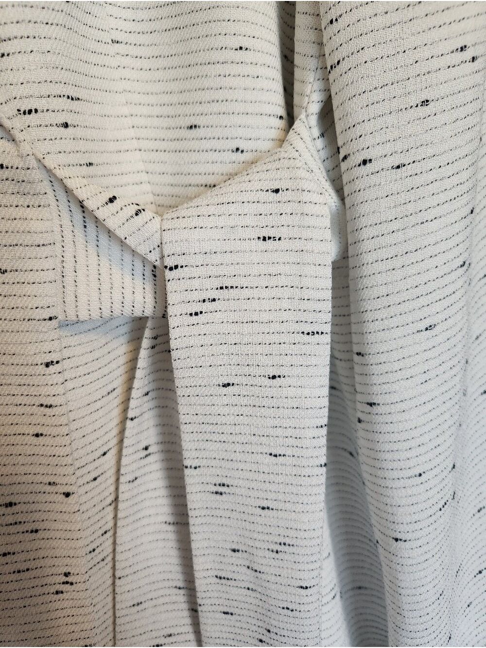 VINTAGE LE SUIT WARM WHITE TEXTURED WRAP BLAZER TIE WAIST JACKET 12 CAREER - Picture 11 of 11